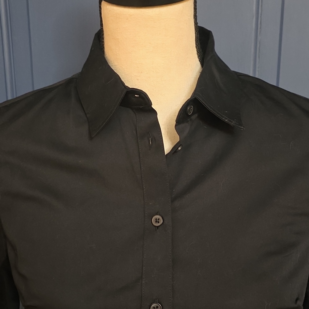 NWOT Banana Republic Tailored Black Long-Sleeve Cotton Dress Shirt Sz 4 - Picture 5 of 6